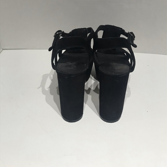 Kate & Mel Black Suede Platform Heels Womens Sz 9 - Picture 6 of 9